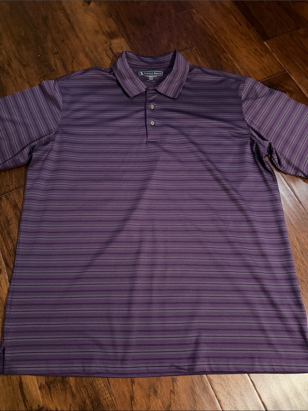 Pebble Beach Purple Striped Golf Polo